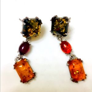 Silver and citrine earrings